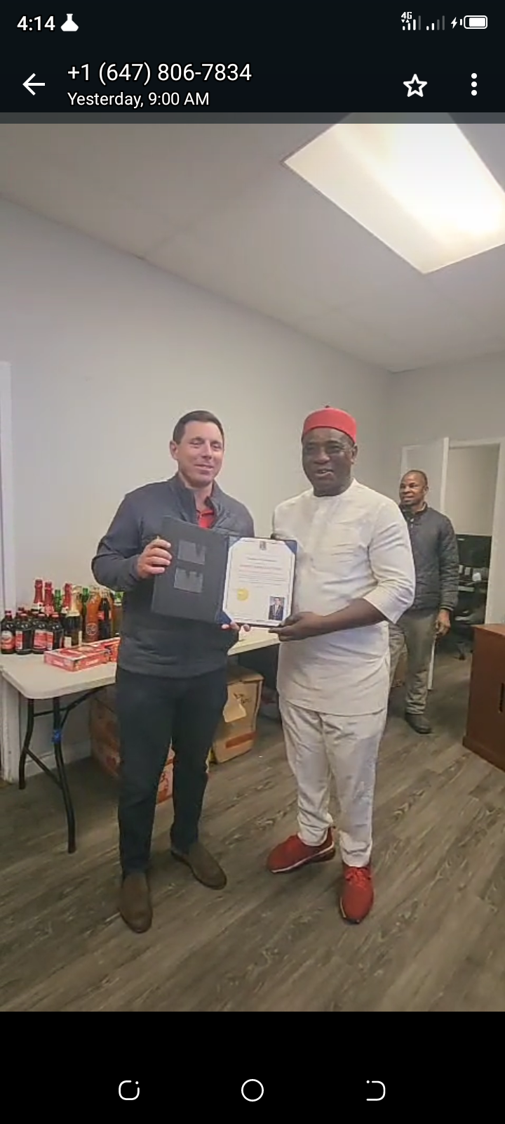 Canadian City Mayor honours Imo- born Philanthropist, Rev’d Chinedu Nmezi