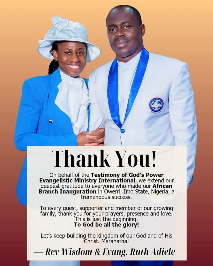 Rev’d Wisdom & Evang. Ruth Adiele: Anointed Ministers Par Excellence