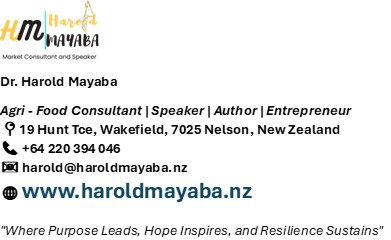 Dr. Harold Mayaba is an Agri food consultant,